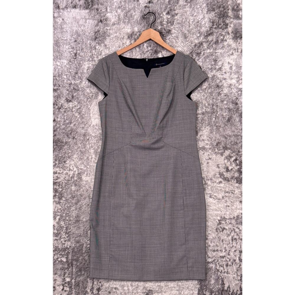 New Brooks Brothers Dress 12 Womens Micro Houndstooth Wool Blend Sheath